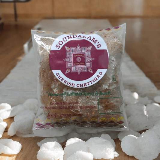 Javvarisi Vathal (ஜவ்வரிசி வத்தல்) - Soundaram's Chettinad Sweets & Snacks