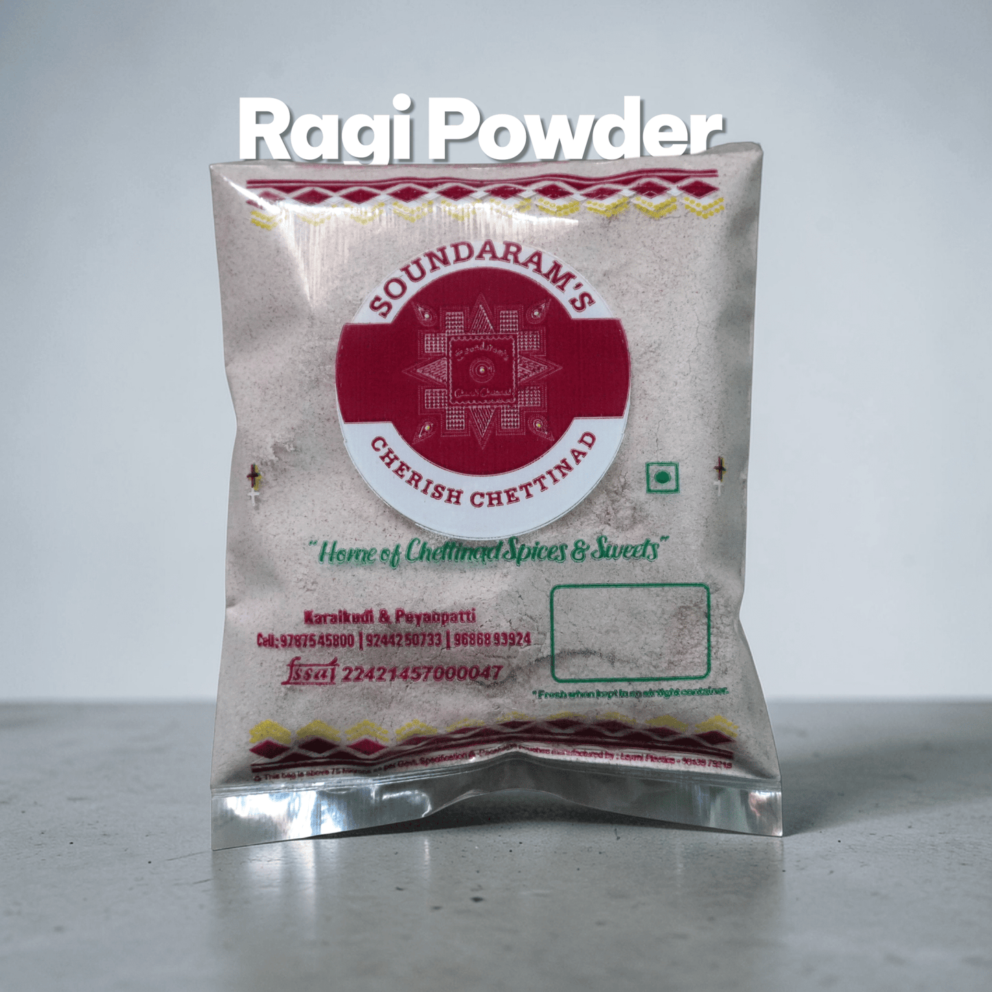 Ragi Powder - 500g (கேழ்வரகு மாவு) - Soundaram's Chettinad Sweets & Snacks