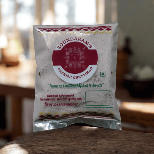 Sigapparisi Idiyappa Maavu - 500g (சிவப்பரிசி இடியாப்ப மாவு) - Soundaram's Chettinad Sweets & Snacks