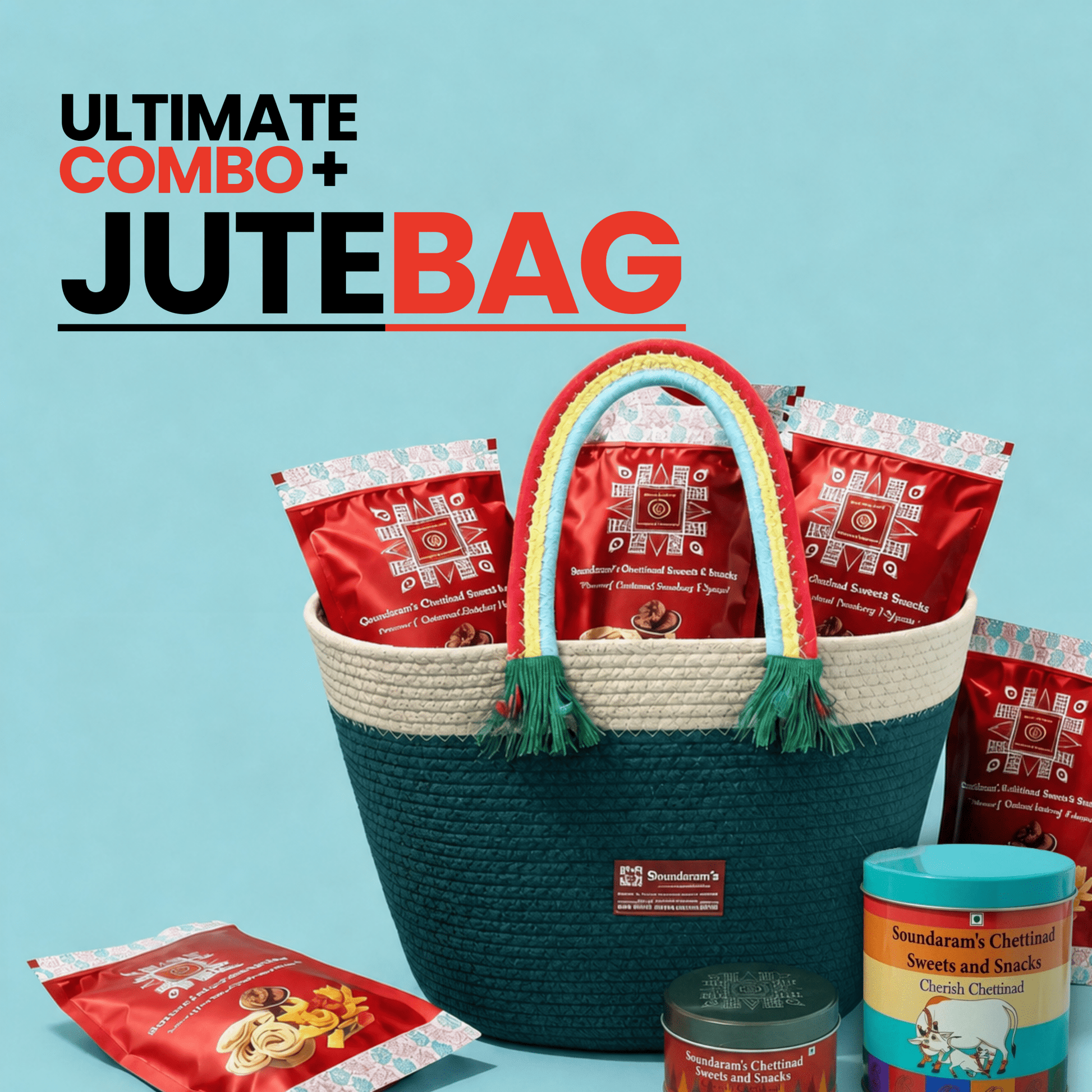 Ultimate Gift Combo (with Jute Bag) - Soundaram's Chettinad Sweets & Snacks
